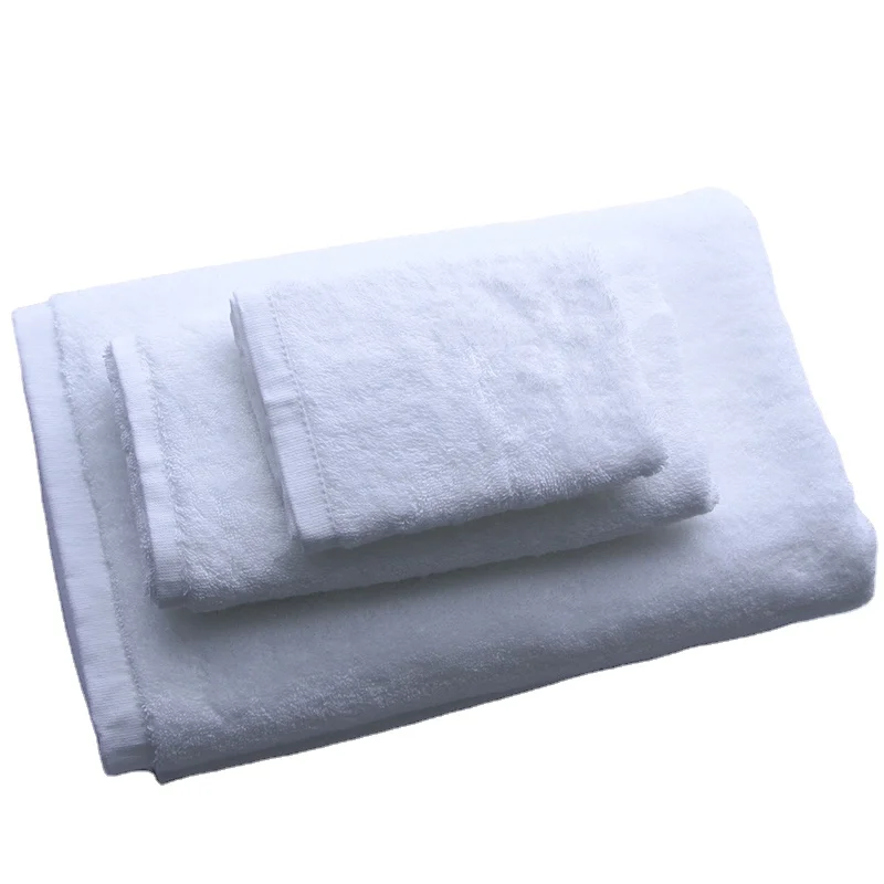 Luxury 5 Star Hotel Face Towels 100% Cotton Solid Color White Adult Knitted Quick-dry