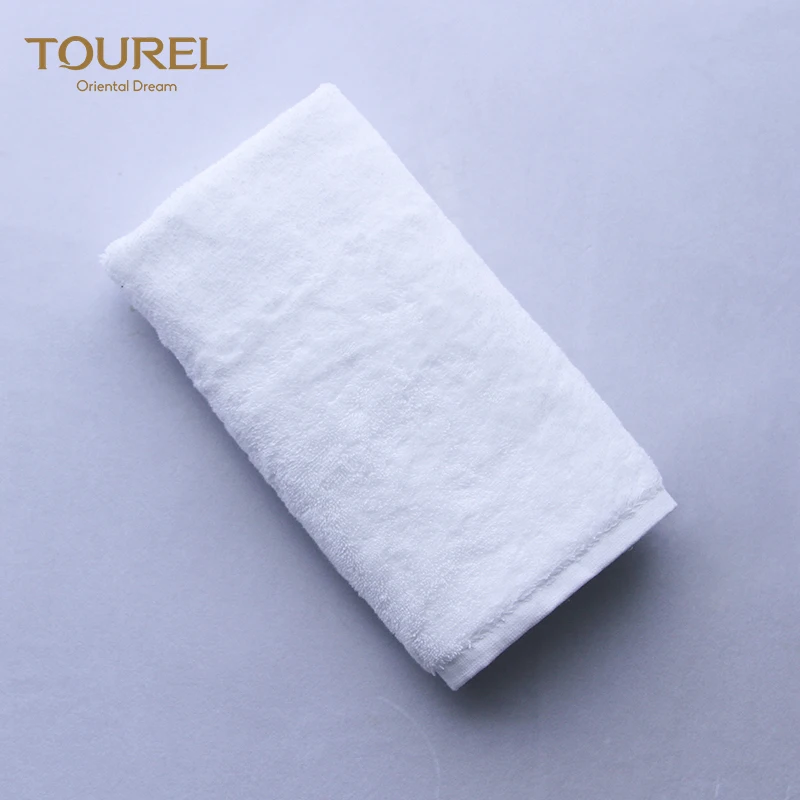 Toallas de cara de lujo para hotel de 5 estrellas, 100% algodón, color liso blanco, tejido de punto para adultos, secado rápido