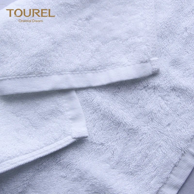 Toallas de cara de lujo para hotel de 5 estrellas, 100% algodón, color liso blanco, tejido de punto para adultos, secado rápido