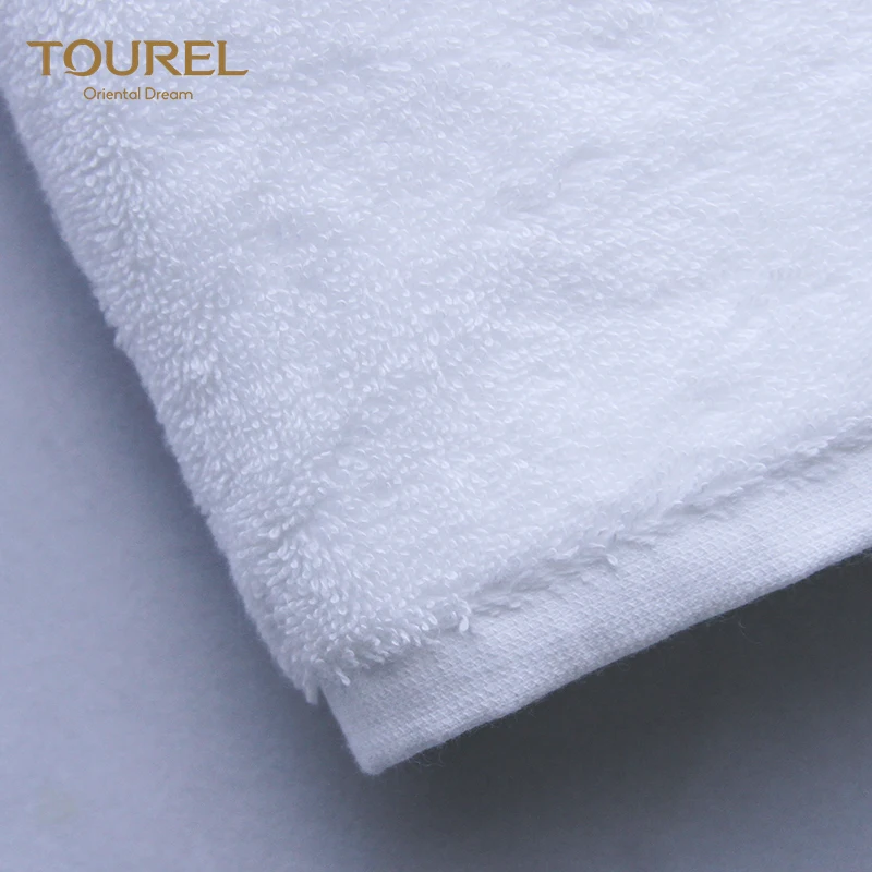 Toallas de cara de lujo para hotel de 5 estrellas, 100% algodón, color liso blanco, tejido de punto para adultos, secado rápido