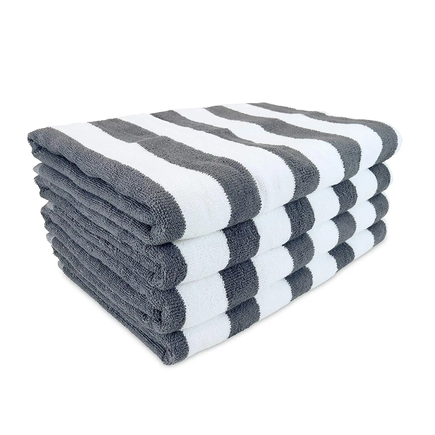 Wholesalers In China Customized Used Big Size Microfiber Blue And White Stripe Towels Pool Spa Fabric Hotel Towel For Beach