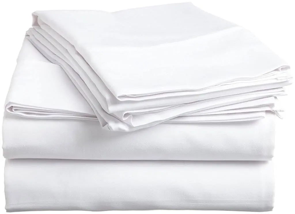 Wholesale Terry Toweling Woven Plain Polyester/cotton Satin Solid Thick Hotel Bed Sheet Customized Design China Textile