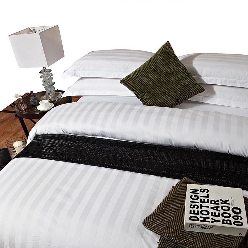 Simple Design Collection Wholesale Bedding Duvet Supplies Dubai 5 Star Furniture Double Bed Size Hotel Bedroom Set Striped 300tc
