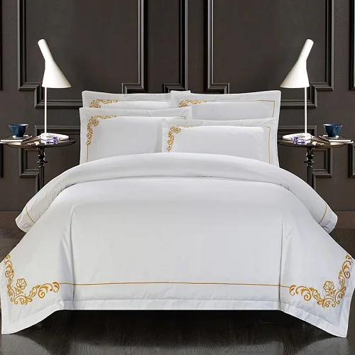 Thailand Single Double Queen King Size Fitted Cover Linen Fabric Cotton Cheap Flat 250thread Count Cotton Hotel Export Bed Sheet