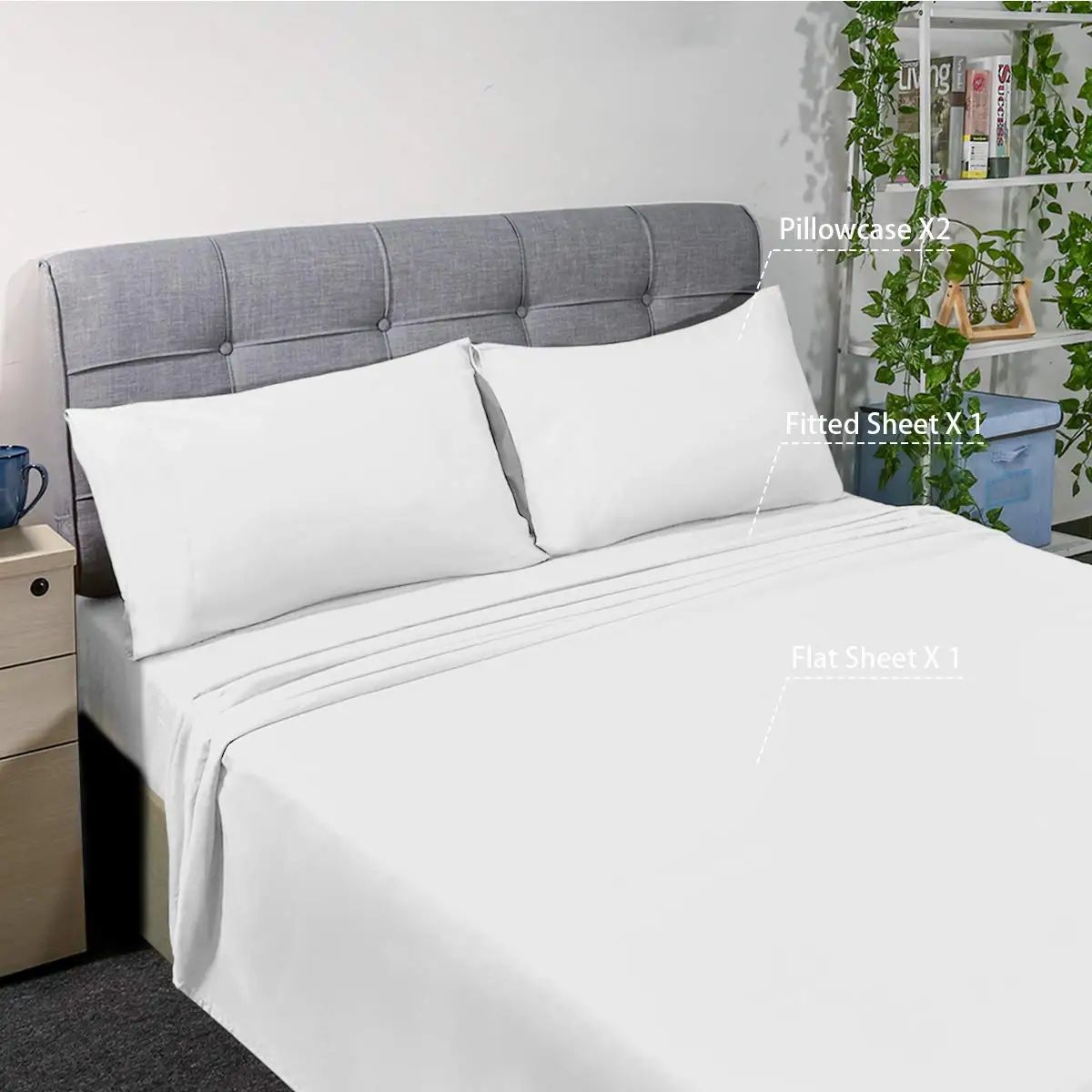 Thailand Single Double Queen King Size Fitted Cover Linen Fabric Cotton Cheap Flat 250thread Count Cotton Hotel Export Bed Sheet
