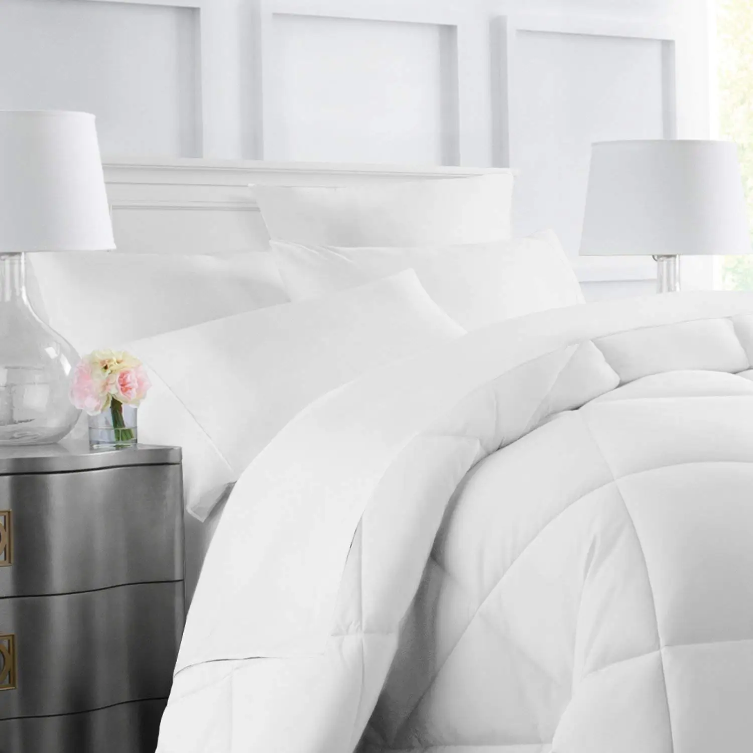 Star Hotel Bedding Set 100% Luxury Linen Cotton White Embroidery China Wholesale 4pcs Customized Size Combed Plain Solid Striped